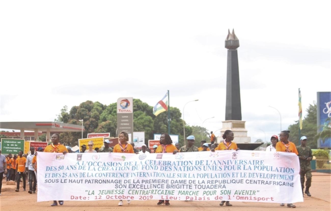 La marche au monument des martyrs à Bangui